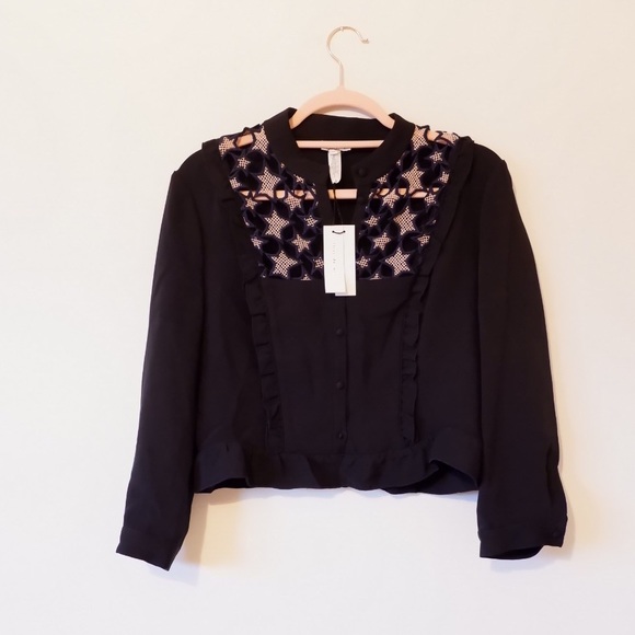 Fleur du Mal Tops - FLEUR DU MAL SILK STAR BIB BLOUSE NWT ✨